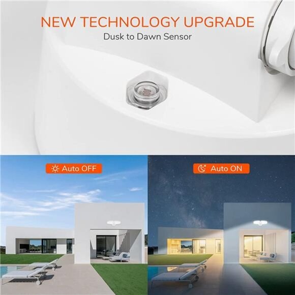 3700LM Flood Light, 32W LED Security Lights Outdoor, 2 Head Motion Design - Picture 5 of 5